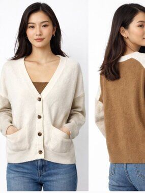 Madewell‎ Women Colorblock Cardigan Sweater (Size XS)
